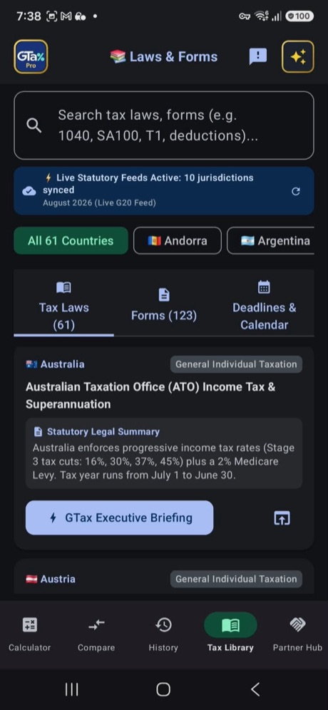 Tax library law summaries and form registry